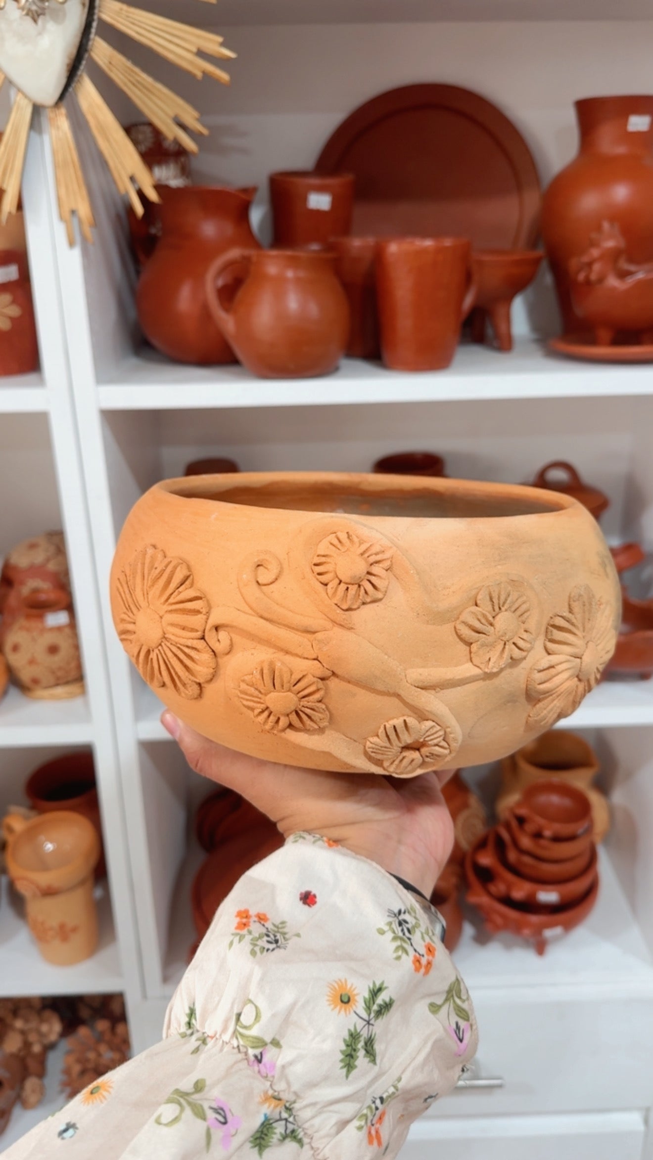 Cazuela natural sin asa de mariposa atzompa