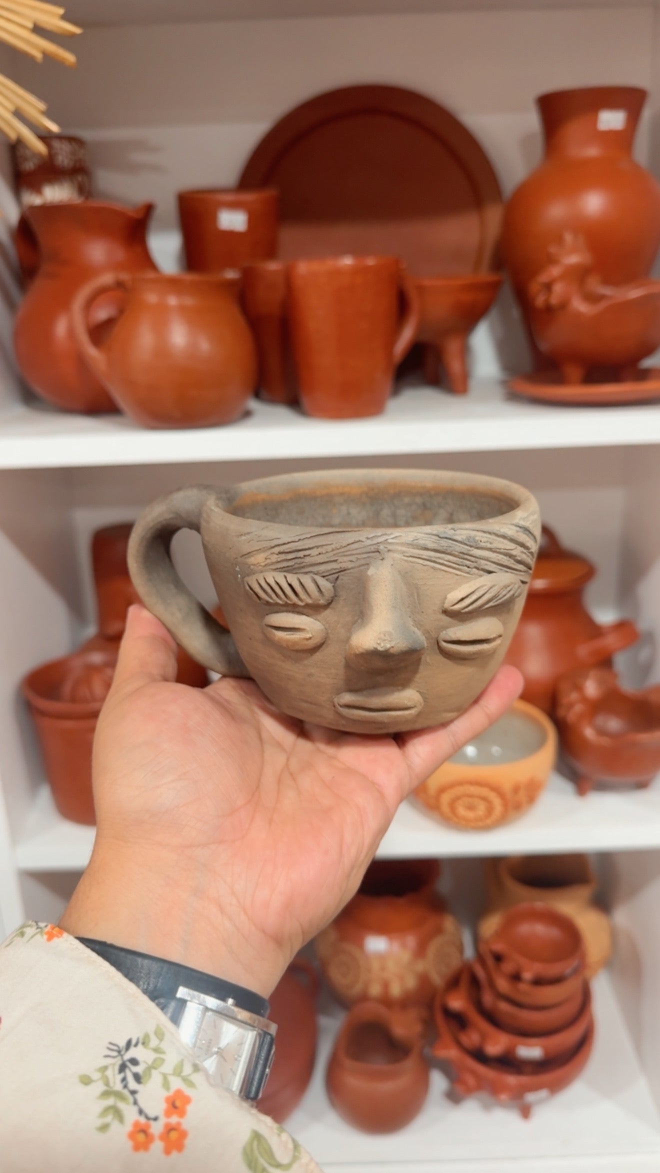 Taza Pepe cejón ahumada atzompa