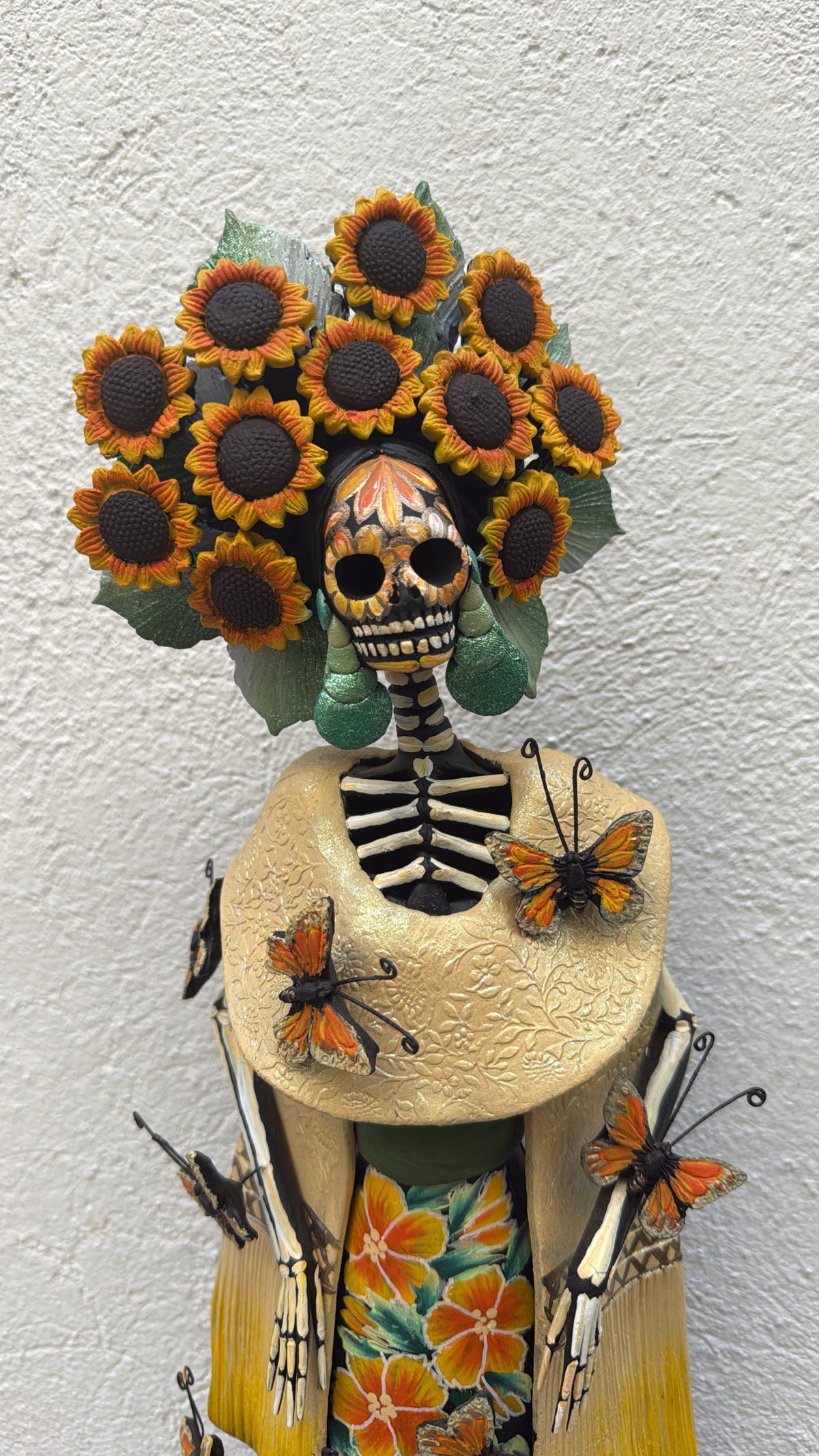 Catrina girasoles y rebozo colección noche de ánimas