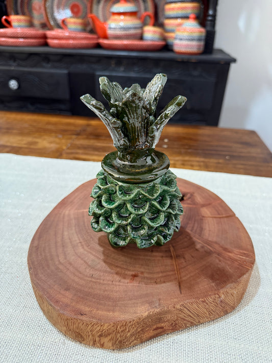 Piña vidriada verde mini San José de Gracia Navidad