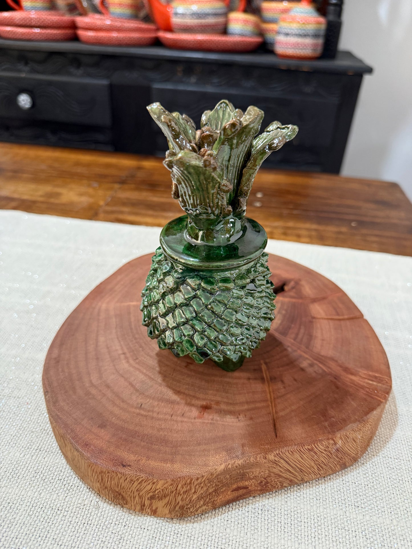 Piña vidriada verde mini 2 San José de Gracia Navidad