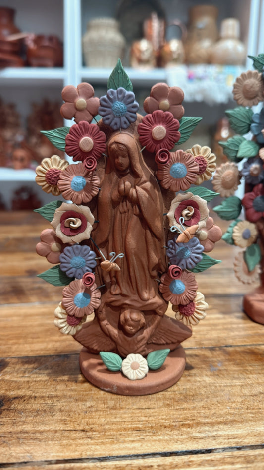 Virgen de Guadalupe Metepec multicolor 17 cms