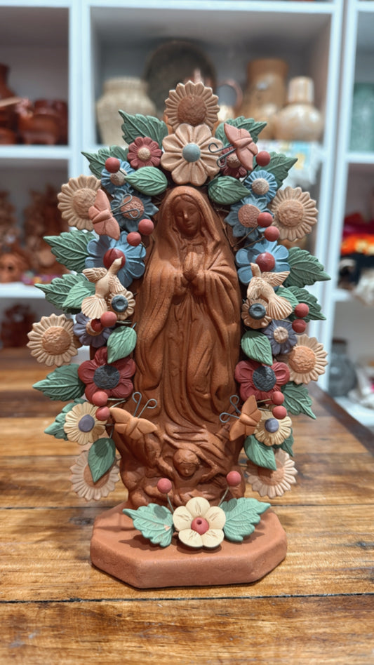 Virgen de Guadalupe Metepec multicolor 22 cms
