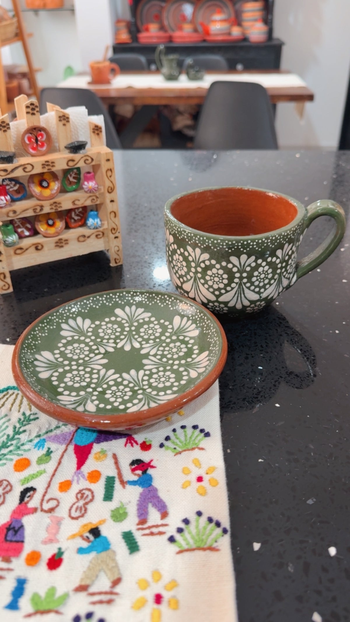 Set taza chocolatera y plato Navidad Capula colors