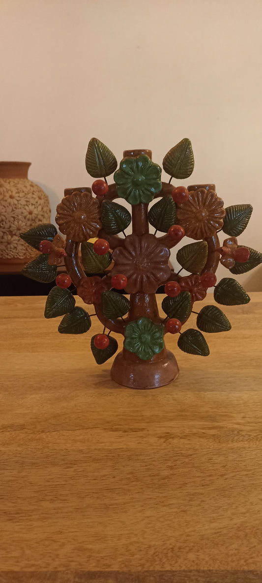 Árbol de la vida vidriado de Metepec 30 cms