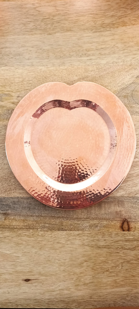 Plato de cobre de corazón