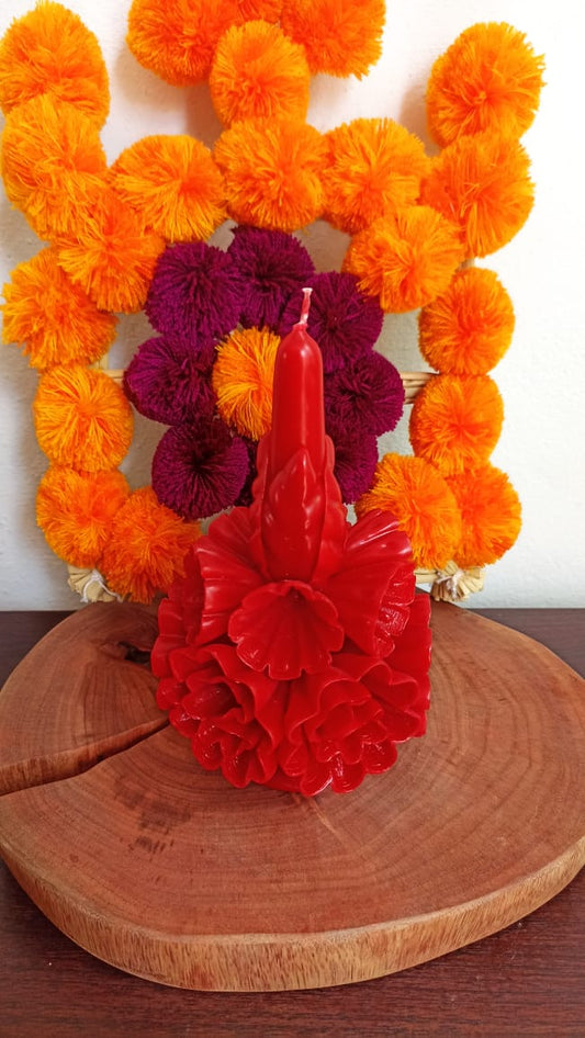 Vela de clavelito roja Colección día de muertos