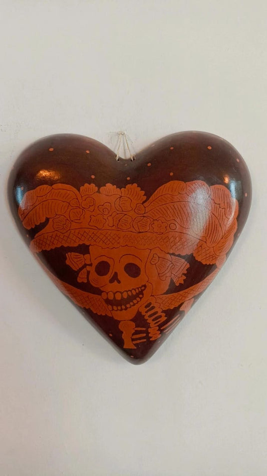 Corazón de barro catrina de Zinapécuaro colección día de muertos