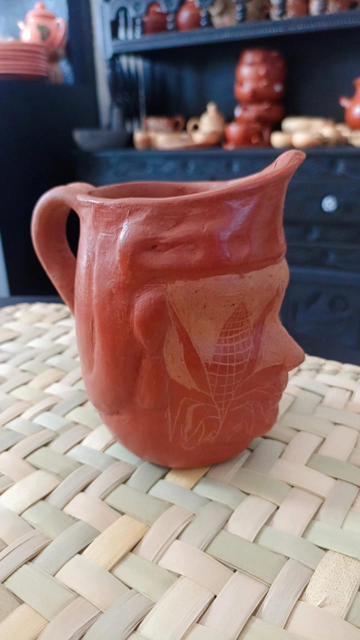 Taza de rostro purépecha maíz Santa Fe de la Laguna