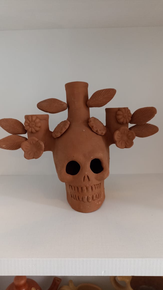 Portavela natural de 3 velas colección día de muertos