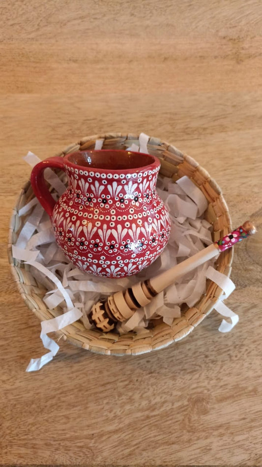 Regalito de taza roja con molinillo navidad