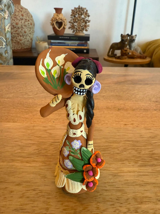 Catrina miniatura platos noche de muertos