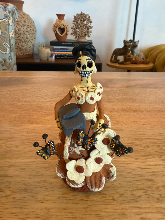 Catrina miniatura metate noche de muertos