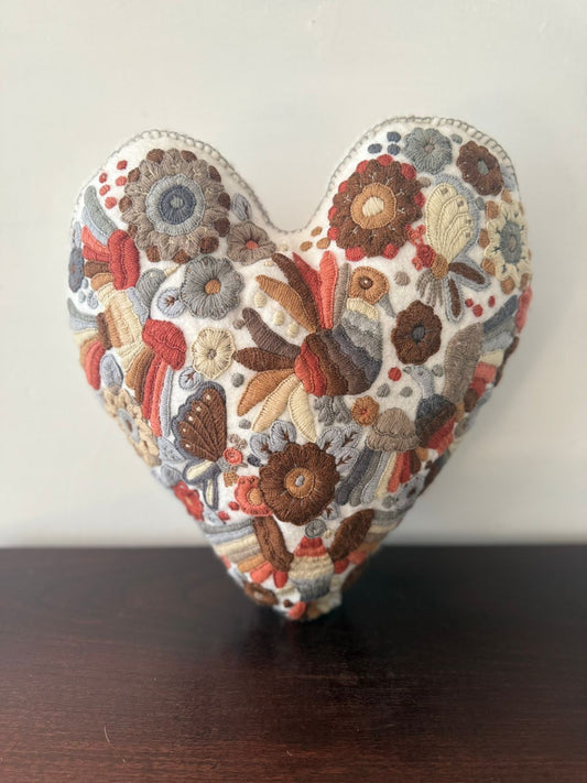 Cojín corazón blanco Chiapas