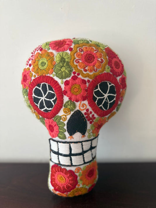 Cojín calavera blanco noche de ánimas Chiapas